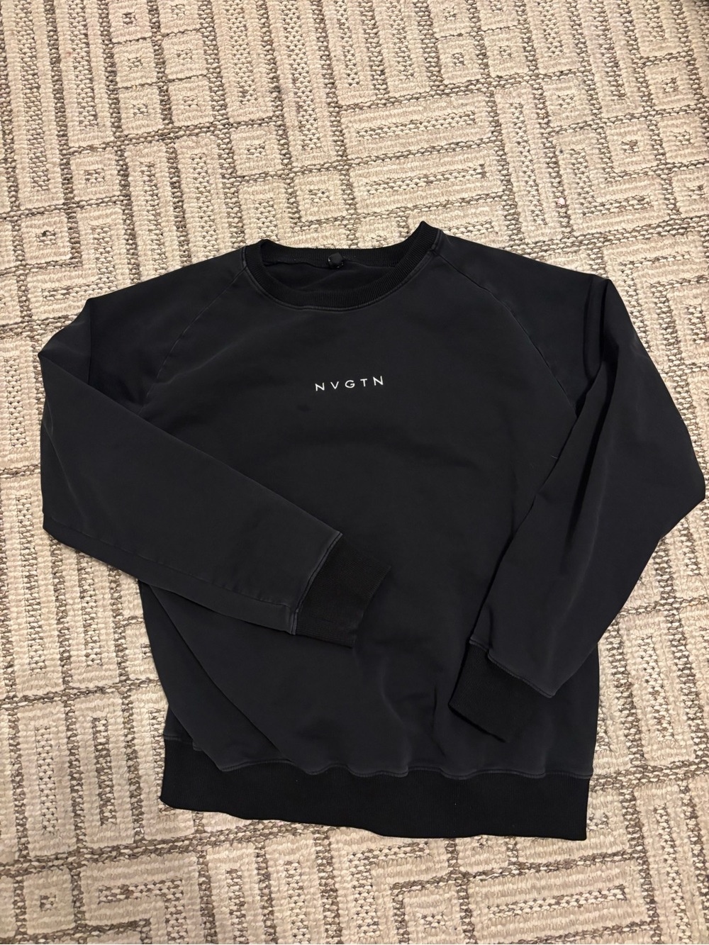 NVGTN Black Crewneck Sweatshirt with Center Logo